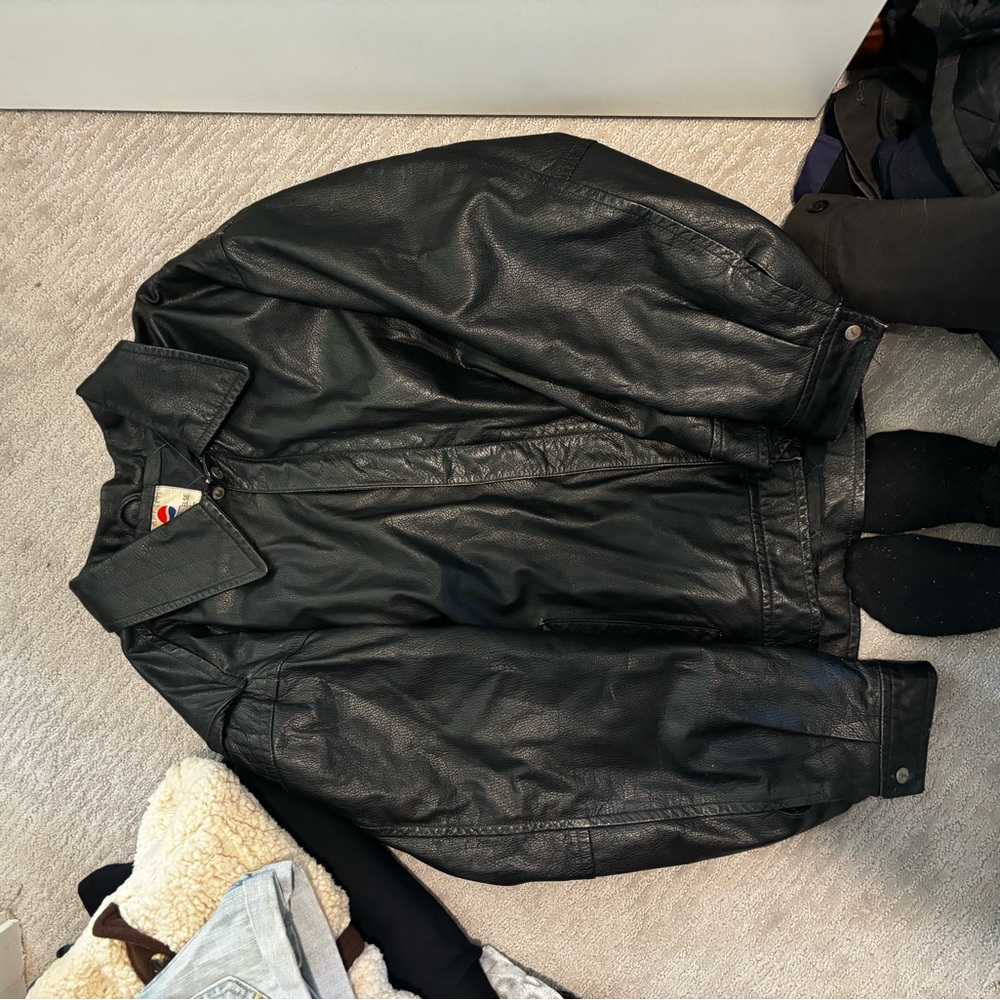 Pepsi Black leather Jacket